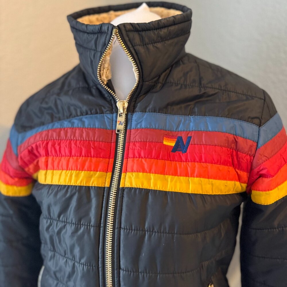 Aviator Nation 5 Stripe Jacket - Black Sz M